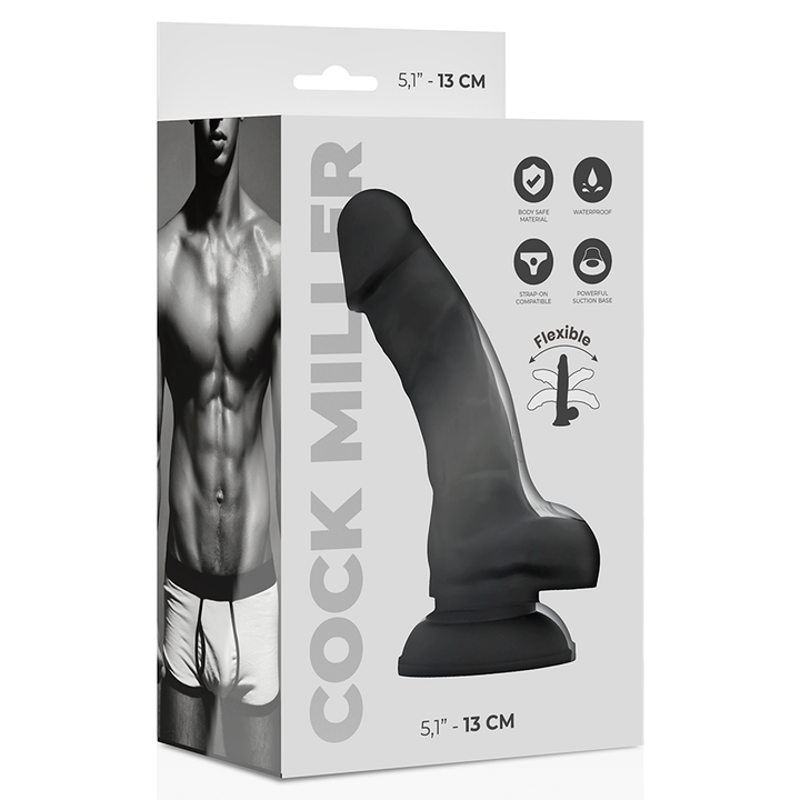 Cock Miller Silicone Density Cocksil Articulable Black 13 CM — Black · Silicone
