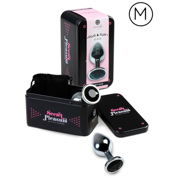 Secretplay Anal Plug Black M — Black metal