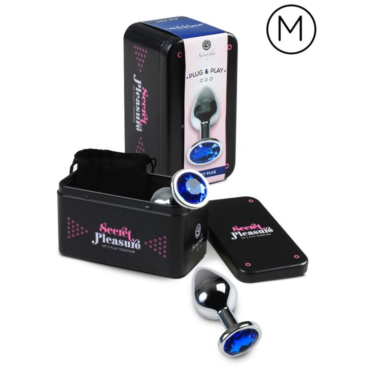 Secretplay Anal Plug Blue M — Blue metal