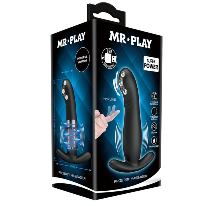 Mr Play Rechargeable Black Prostate Massager — black silicone