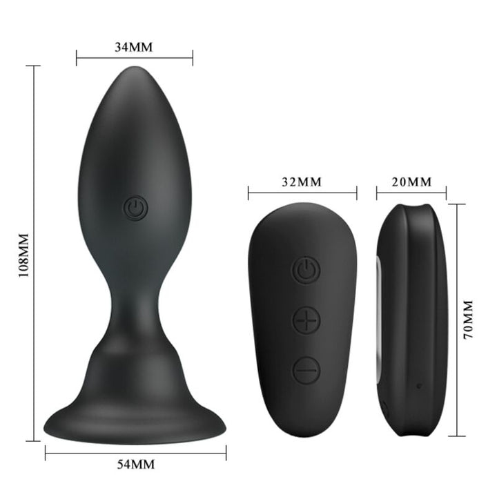 Mr Play Anal Plug With Vibration Black Remote Control — black silicone