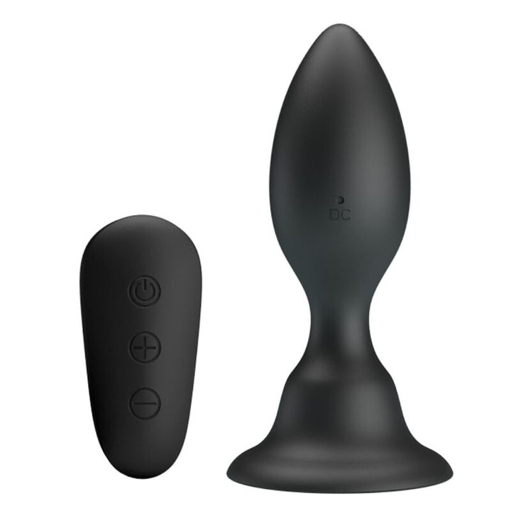 Mr Play Anal Plug With Vibration Black Remote Control — black silicone