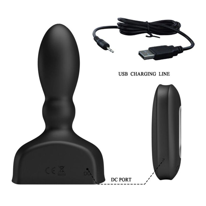Mr Play Black Inflatable Anal Plug — black silicone