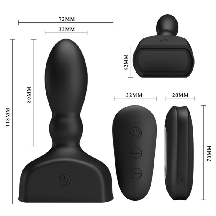 Mr Play Black Inflatable Anal Plug — black silicone