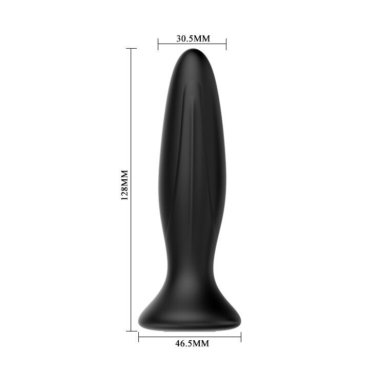 Mr Play Rechargeable Black Vibrator Anal Plug — black silicone