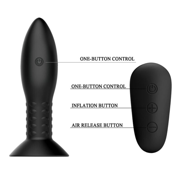 Mr Play Plug With Rotating Balls Remote Control — black silicone