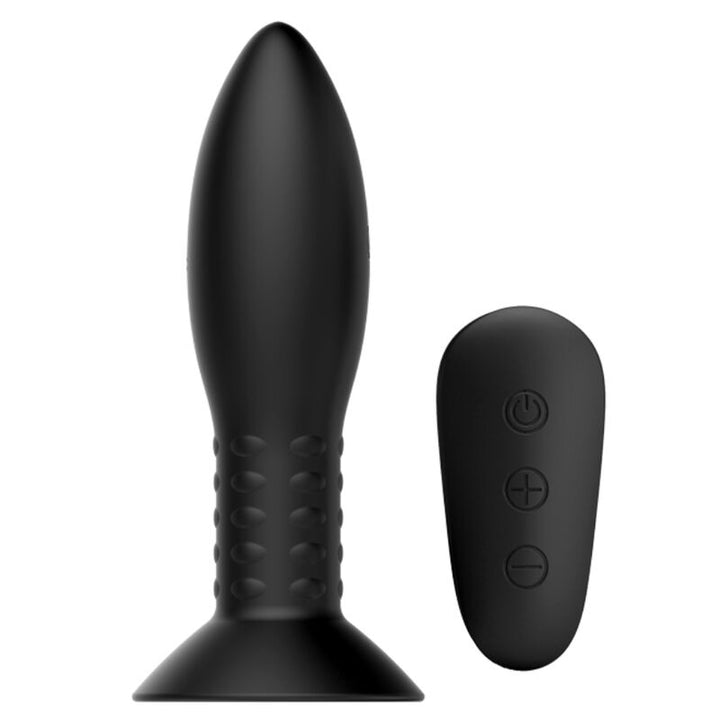 Mr Play Plug With Rotating Balls Remote Control — black silicone