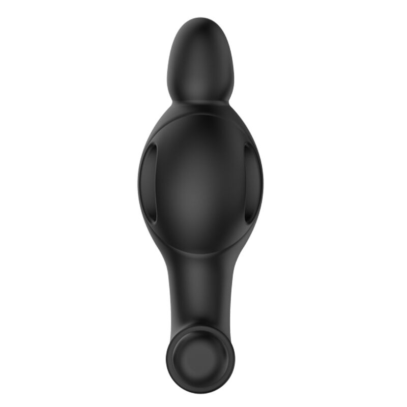 Mr Play Silicone Anal Plug With Vibration — matte black silicone