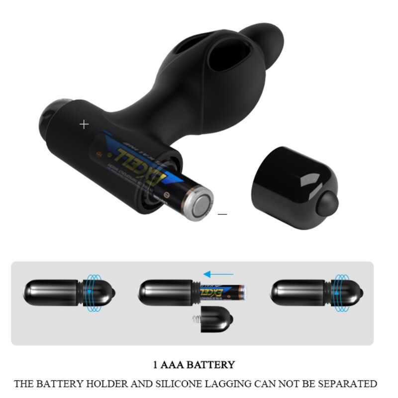 Mr Play Silicone Anal Plug With Vibration — matte black silicone