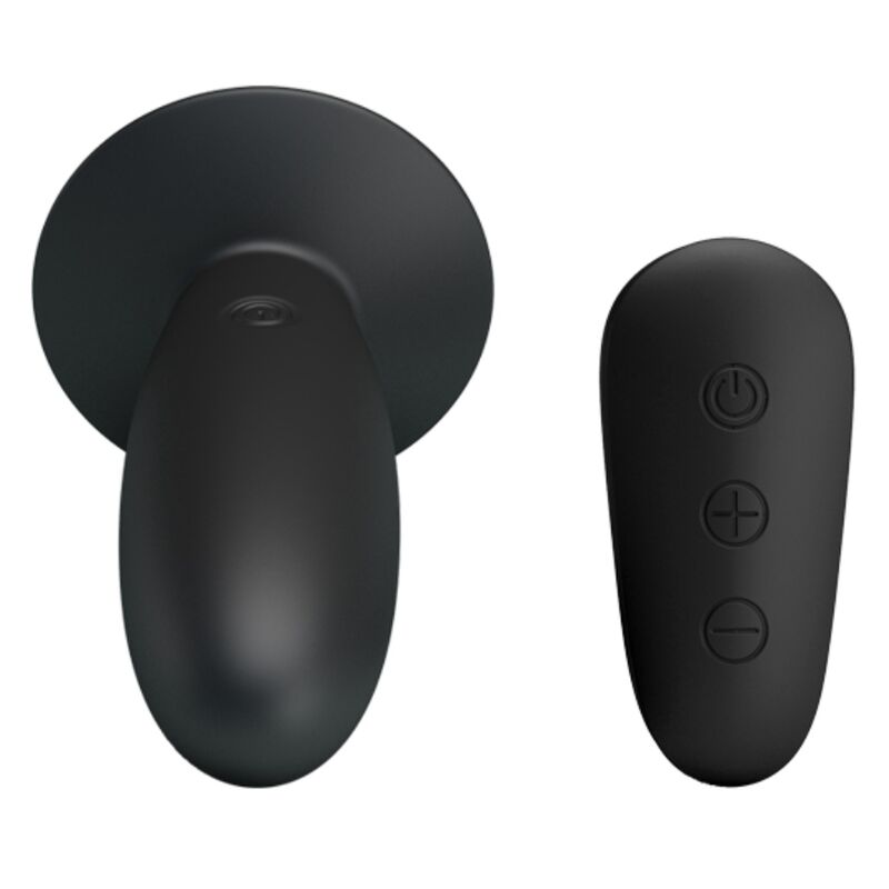Mr Play Anal Plug With Vibration Remote Control — black silicone