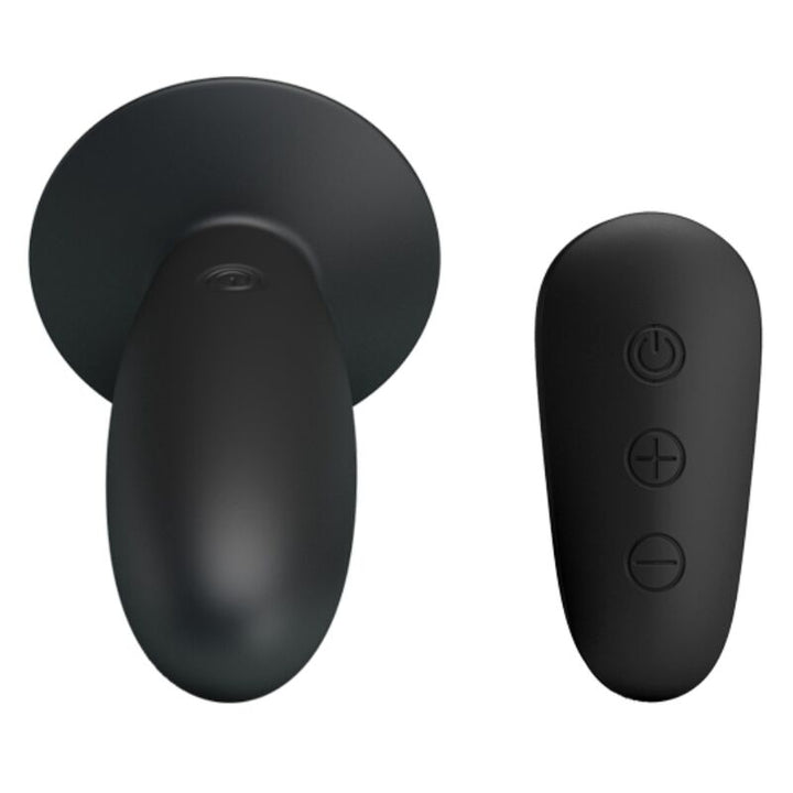 Mr Play Anal Plug With Vibration Remote Control — black silicone