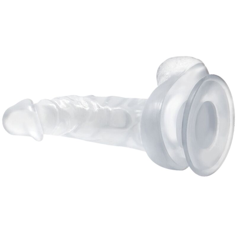 Baile Realistic - Dildo With Suction Cup And Testicles 16.7 CM — Clear Jelly