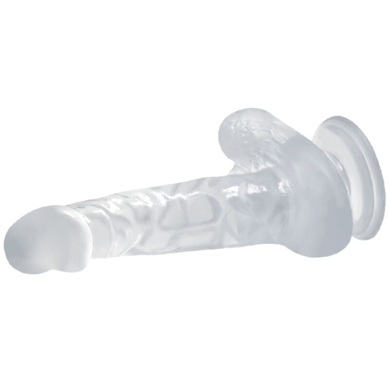 Baile Realistic - Dildo With Suction Cup And Testicles 16.7 CM — Clear Jelly