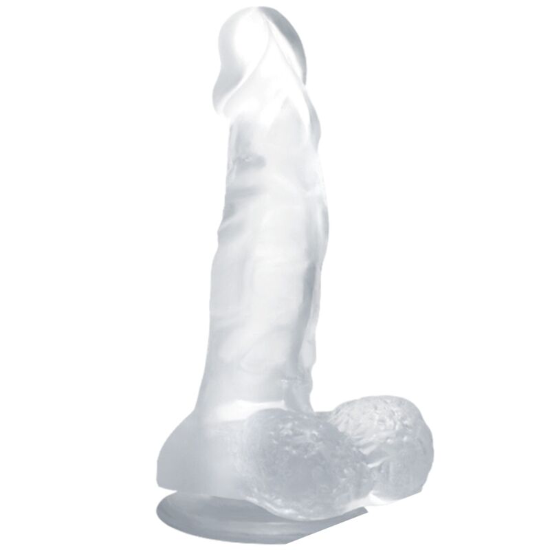 Baile Realistic - Dildo With Suction Cup And Testicles 16.7 CM — Clear Jelly