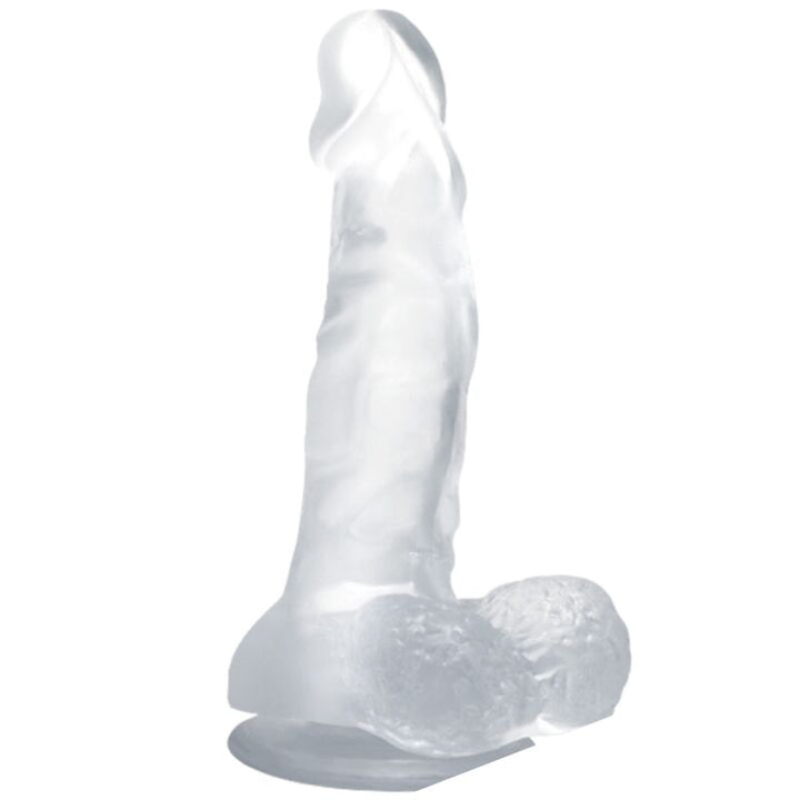 Baile Realistic - Dildo With Suction Cup And Testicles 16.7 CM — Clear Jelly
