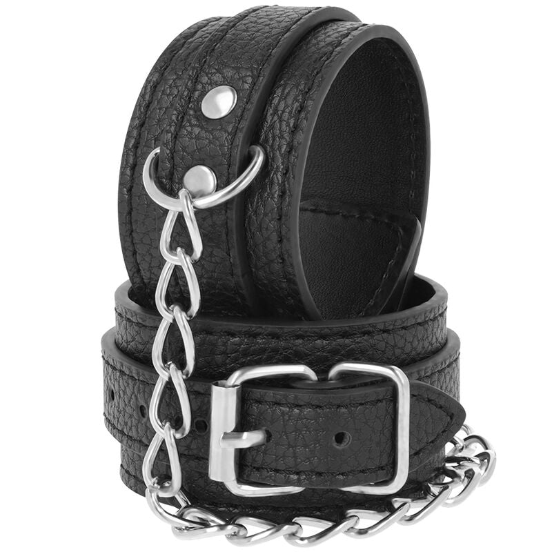 Darkness Black - Textured Leather Handcuffs