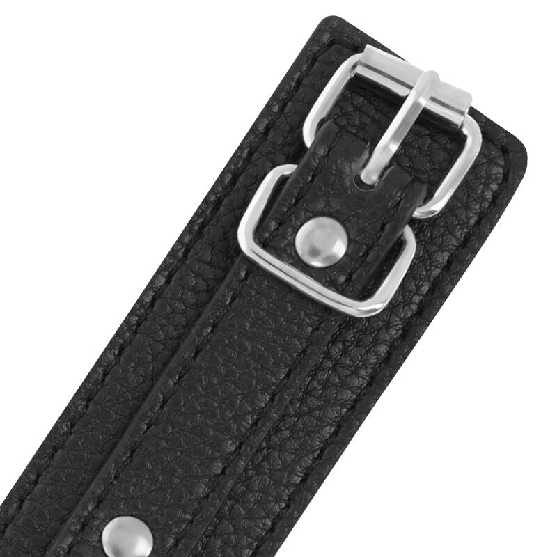 Darkness Black - Textured Leather Handcuffs