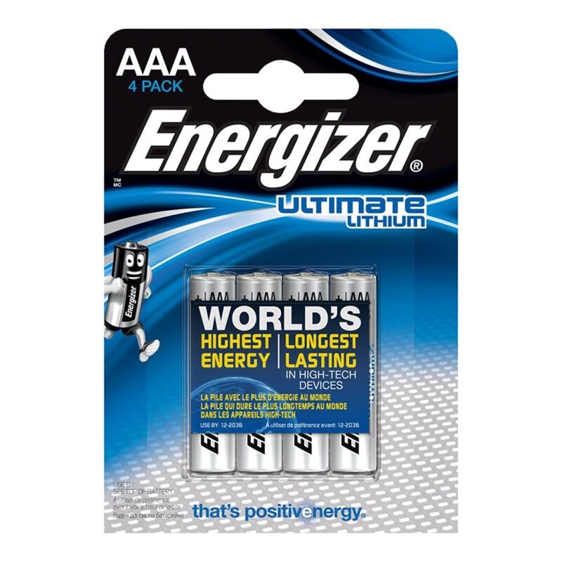 Energizer Ultimate Lithium AAA L92 Batterien, 4er-Pack