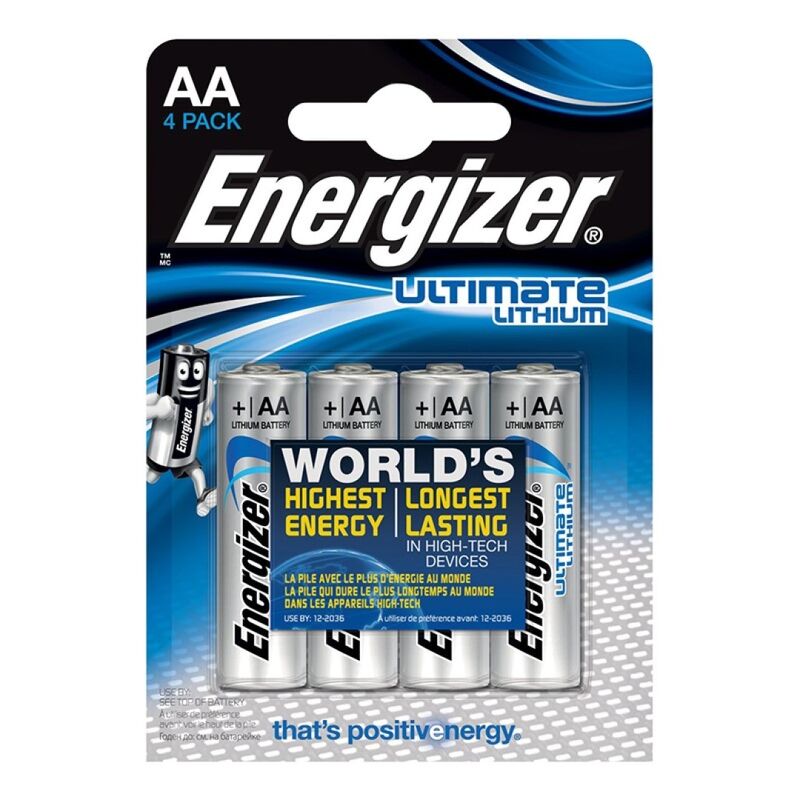 Energizer Ultimate Lithium AA L91 Batterien, 4er-Pack