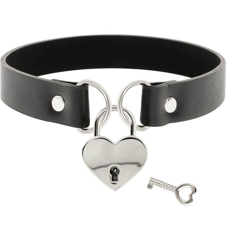 Coquette Chic - Desire Vegan Leather Necklace With Heart