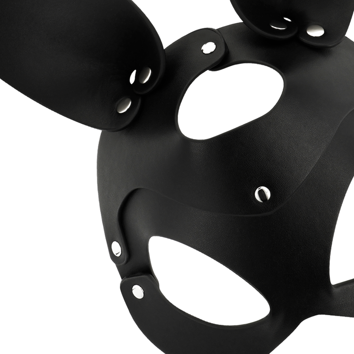 Coquette Chic - Desire Vegan Leather Mask With Bunny Ears