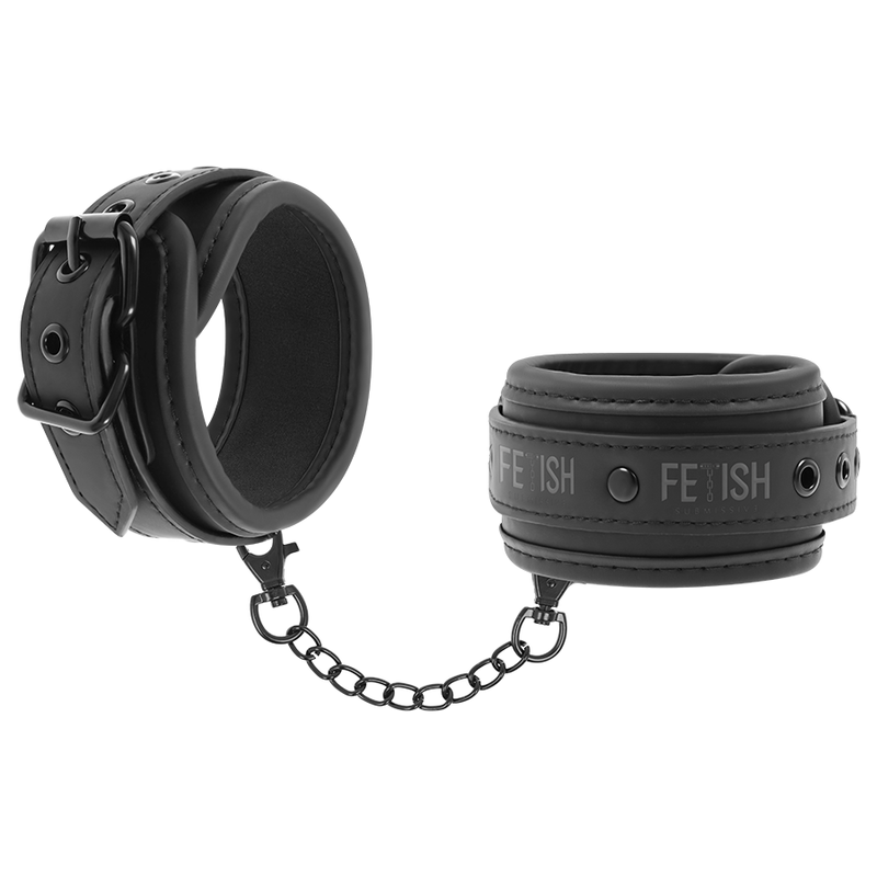 Fetish Submissive Vegan - Leather Handcuffs With Noprene