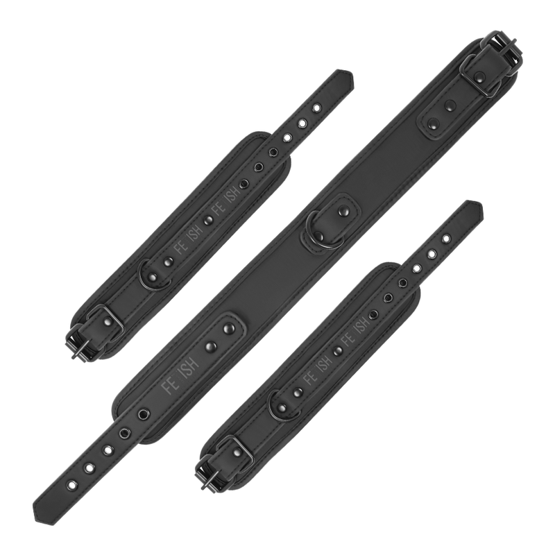 Fetish Submissive Vegan - Leather Necklace And Handcuffs With