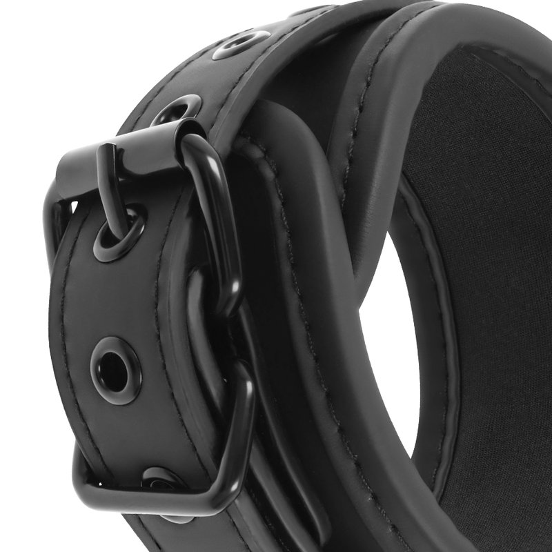 Fetish Submissive Vegan - Leather Necklace And Handcuffs With