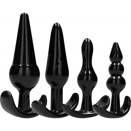 Addicted Toys Set 4 Anal Plugs — Black · Silicone