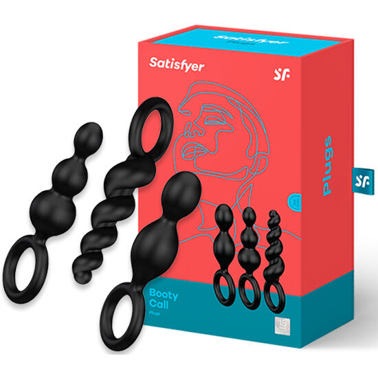 Satisfyer Anal - Plugs Set 3 Pcs Black — Black silicone