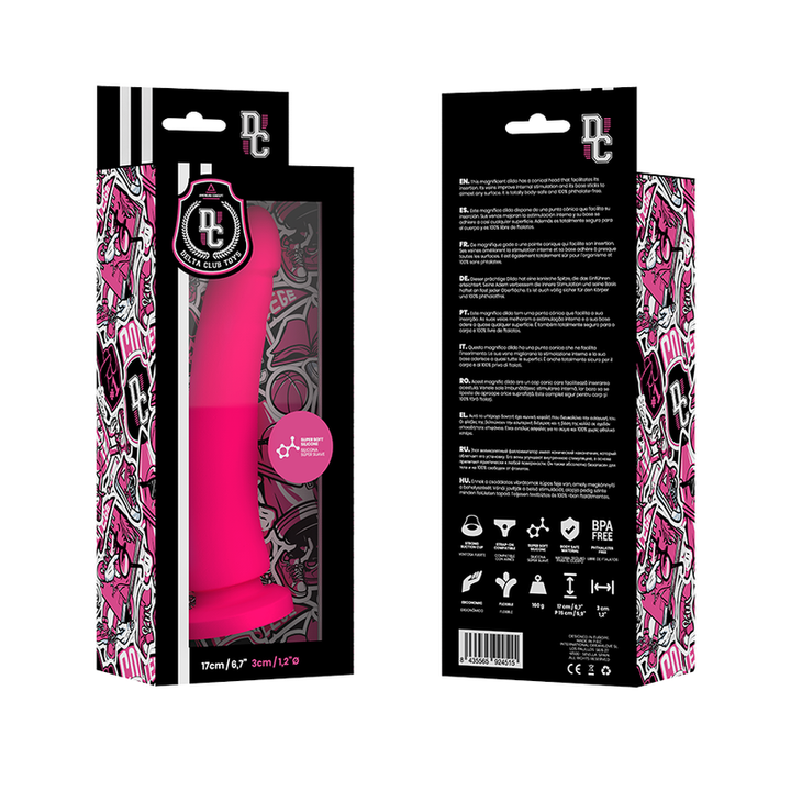 Delta Club Toys Pink Dildo Medical Silicone 17 CM — Pink Silicone
