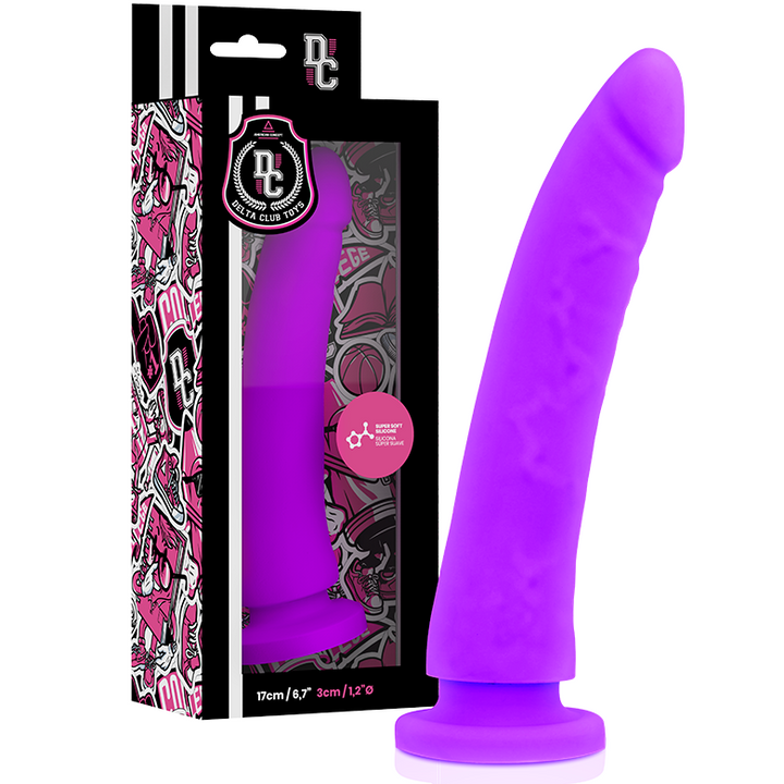 Delta Club Toys Lilac Dildo Medical Silicone 17 CM — Purple Silicone