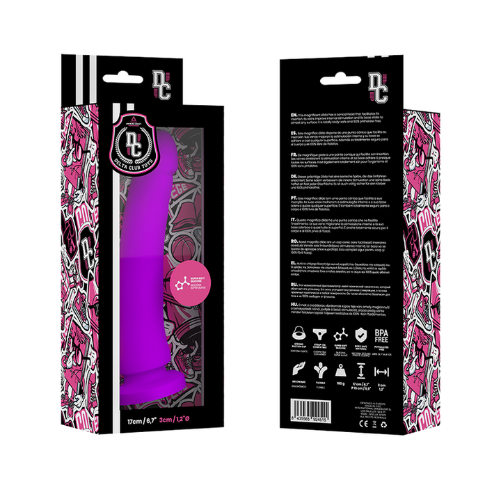 Delta Club Toys Lilac Dildo Medical Silicone 17 CM — Purple Silicone