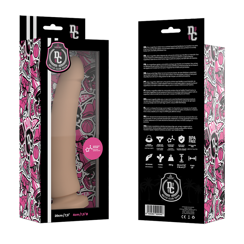 Delta Club Toys Natural Dildo Medical Silicone 20 CM — Skin Silicone