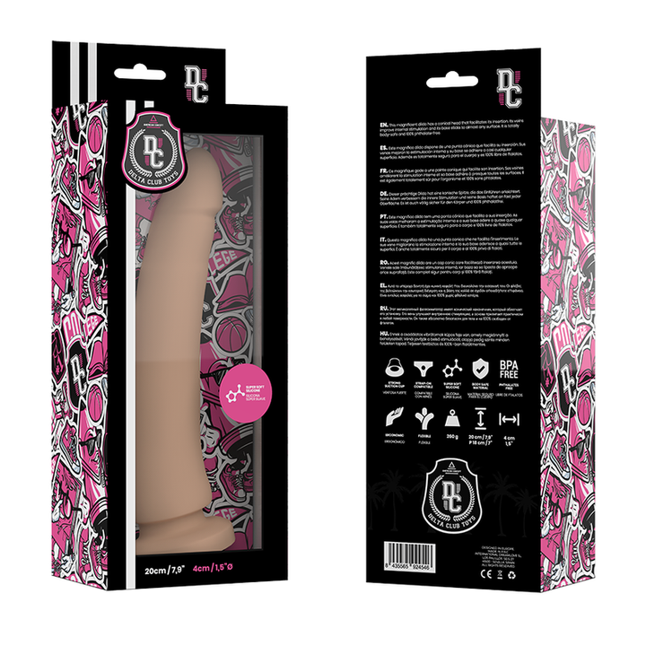 Delta Club Toys Natural Dildo Medical Silicone 20 CM — Skin Silicone