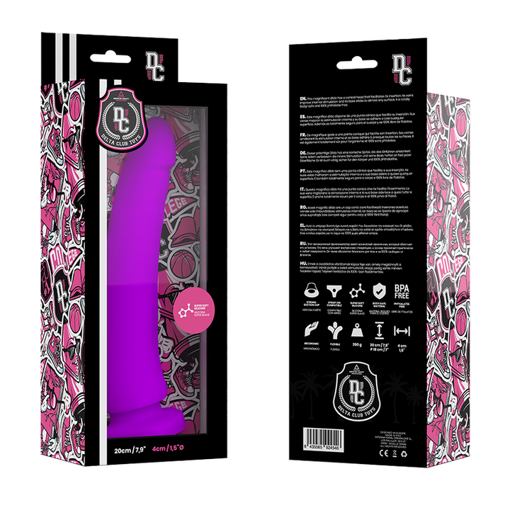 Delta Club Toys Lilac Dildo Medical Silicone 20 CM — Purple Silicone