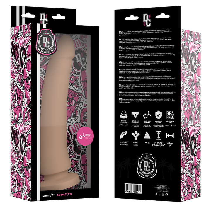 Delta Club Toys Natural Dildo Medical Silicone 23 CM — Skin Silicone