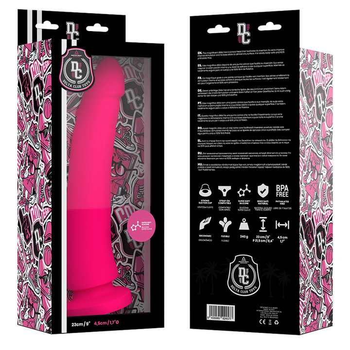 Delta Club Toys Pink Dildo Medical Silicone 23 CM — Pink Silicone