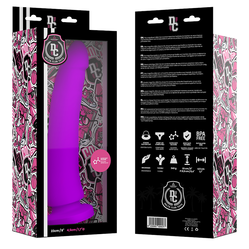 Delta Club Toys Lilac Dildo Medical Silicone 23 CM — Purple Silicone