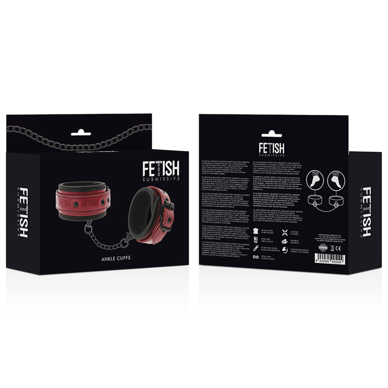 Fetish Submissive Dark Room - Vegan Leather Ankle Handcuffs