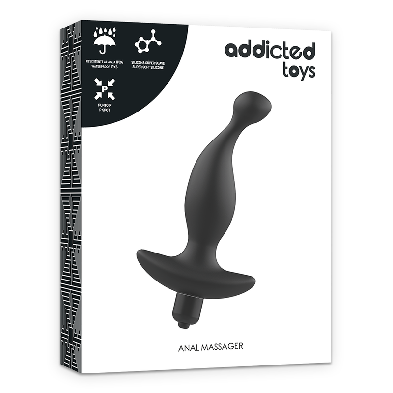 Addicted Toys Anal Massager With Black Vibration Model 1 — Black · Silicone