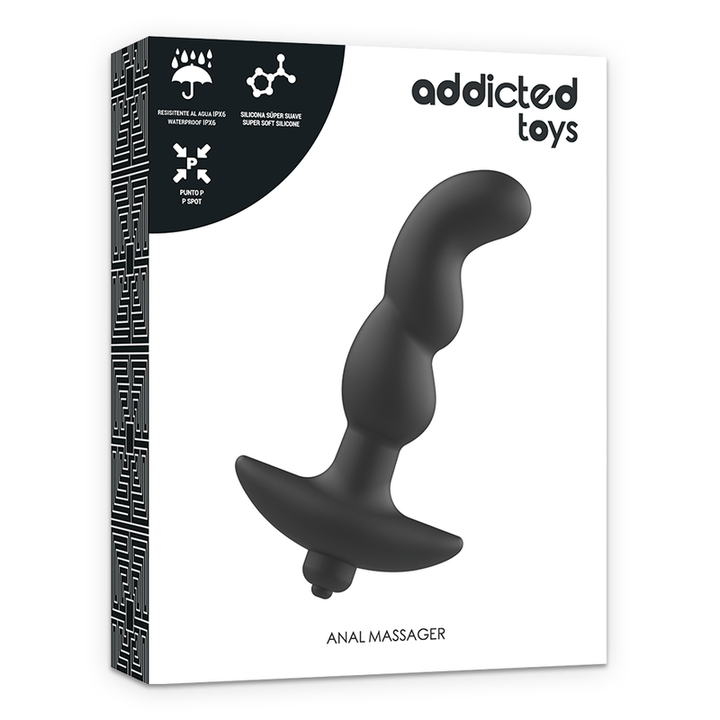 Addicted Toys Anal Massager With Black Vibration Model 2 — Black · Silicone