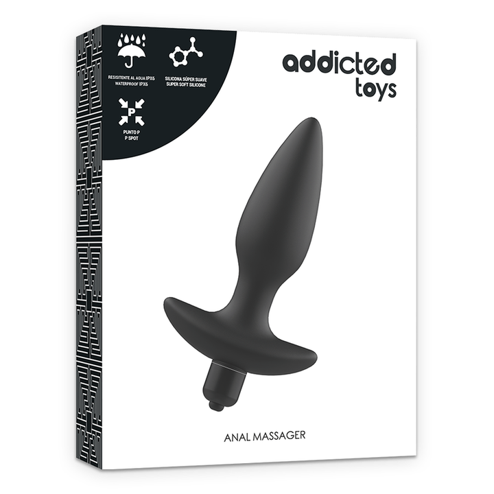 Addicted Toys Massager Plug Anal With Vibration Black — Black · Silicone