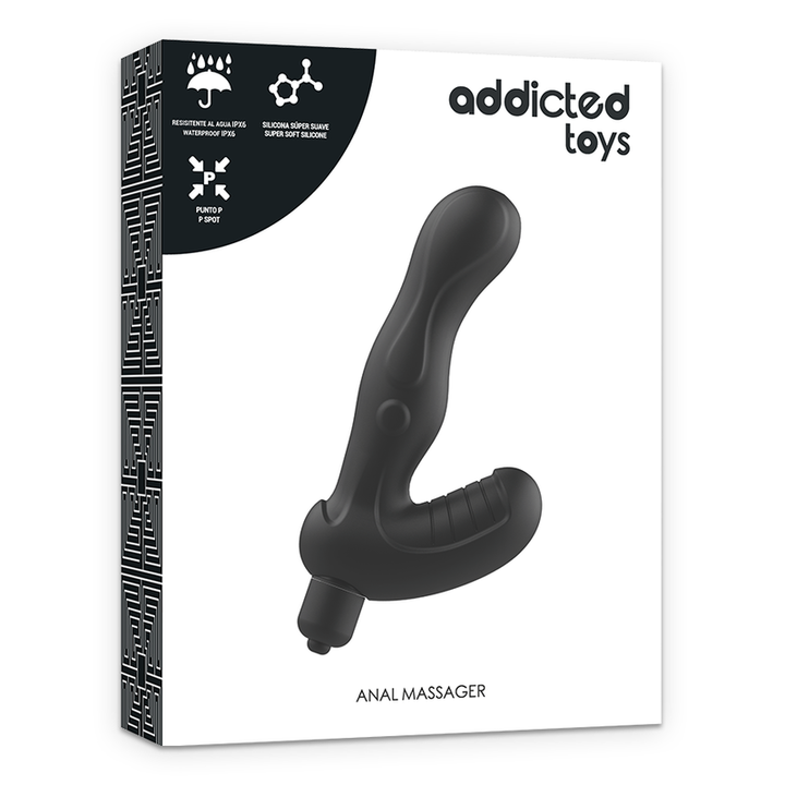 Addicted Toys P-Spot Vibe Silicone Prostate Anal Stimulator — Black · Silicone