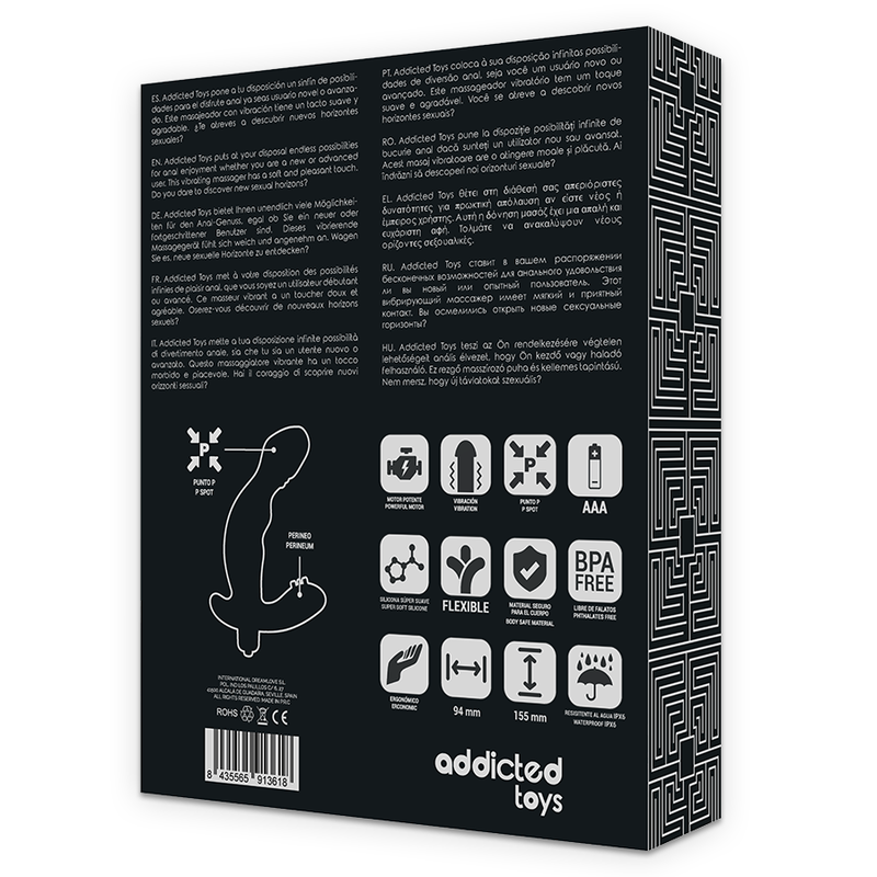 Addicted Toys Anal Stimulator Prostate Realistic Silicone — Black · Silicone