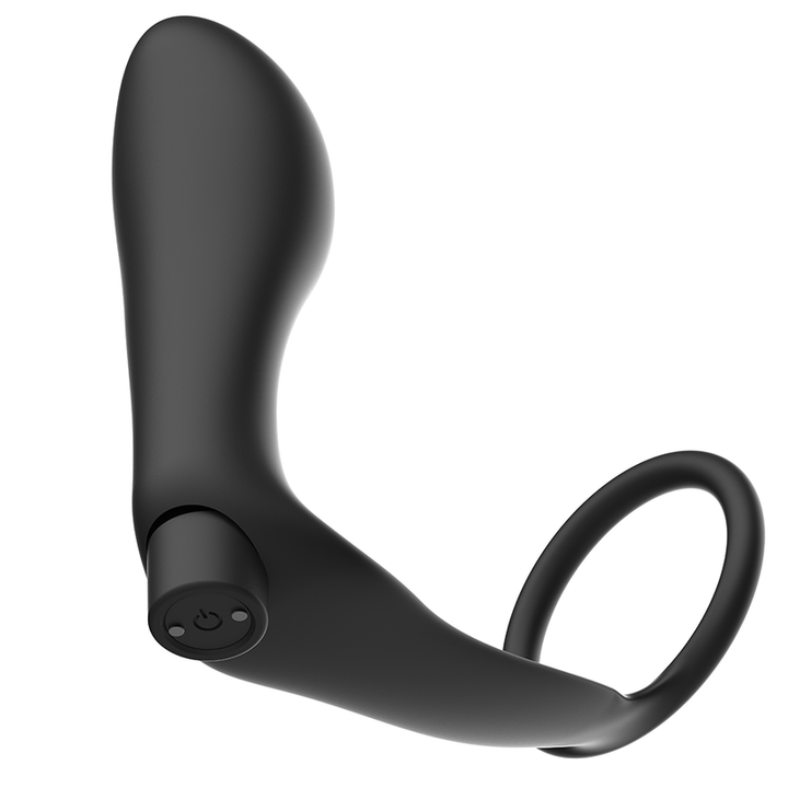 Addicted Toys - Penis Ring With Remote Control Anal Plug Black